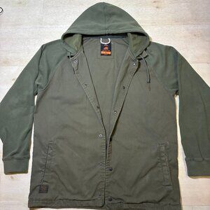 Rip Curl Anti-Series Hooded with Green Durable Canvas and Sweatshirt Jacket XL